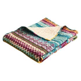 Greenland Home 783321965165 Southwest Throw Fuchsia Spruce Blue White Green 50 Inch X 60