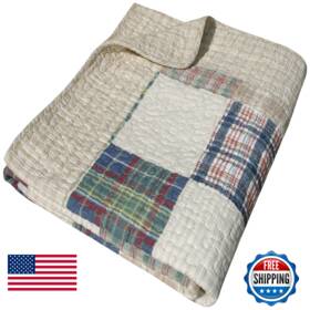 B00dper1oq Greenland Home Fashions Oxford 100 Cotton Throw Blanket Tan 50 X