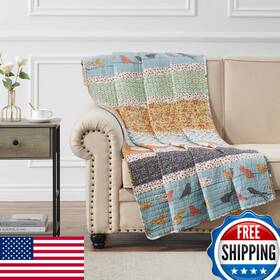 B0c6nqpltj Greenland Home Fashions Carlie Modern Floral Quilt Tapestry Throw Blanket 50 X