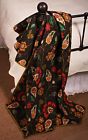 Greenlandhomefashions Quilt Throw Moraga Black Jacobean Floral Cotton Lap Blanket-last One 636047308351