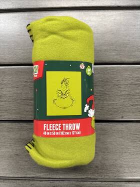 Grinch 073558901082 Dr Seuss Throw Blanket Christmas 40 Inch X 50 - New
