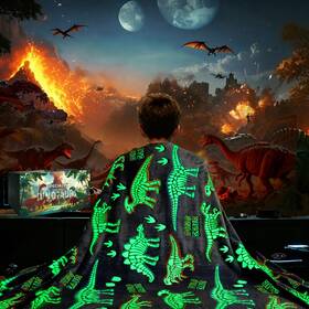 468635 Guguden Dinosaur Glow In The Dark Blanket Throw For Boys Girls Kids