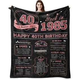 Faejak895 Guqklout 40th Birthday Gifts For Women Blanket 60 Inch X 50 40 Year Old Fo