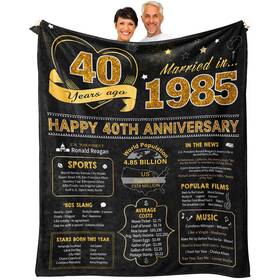Nvalkf8913 Guqklout Gifts For 40th Wedding Anniversary Throw Blanket 60x50 Inch