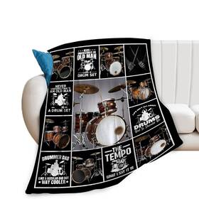 Gyeong 275346915842 Drums Blanket For Men Woman Musical Instruments Throw Retro Drum Set