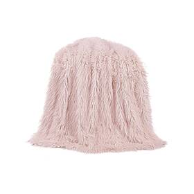 Tr5003-os-bh H Hiend Accents Mongolian Sheep Lamb Faux Fur Fluffy Throw 50x60 Inch Blush P