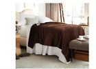 H209240 Serta Perfect Sleeper Heated Plush Blanket Queen Size Chocolate Color