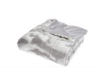 H212921 Dennis Basso Oversized Sculpted Faux Fur Throw Platinum Mink No
