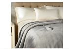 H213128 Perfect Fit Invisiwire Velvet Plush Heated King Blanket Grey