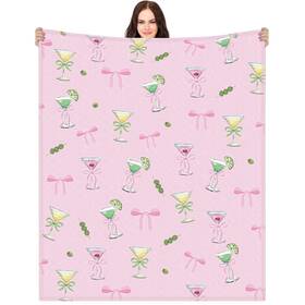 Qun-hahafelt-1157 Hahafelt Martini Blanket Tini Bit Older Birthday Decorations 60 X 50 Inches Flannel Bl