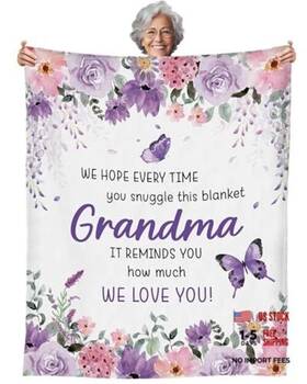 Qun-hahafelt-189 Hahafelt Blanket Birthday Gifts From Grandkids Soft Flannel Throw Grandma