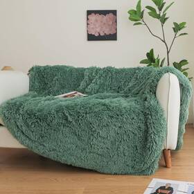 Haihua 712110003795 Green Faux Fur Throw Blanket 66 X 80 100 Polyester / Mink Fleece Lu
