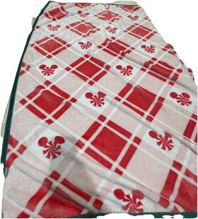Hallmark 661127050387 Disney Mickey Mouse Ears Peppermint Plaid 50 Inch X 60 Throw Blanket