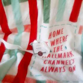 Hallmark 763795744022 Christmas Home Where Channel Always On Throw Blanket Gift Movie 50x60