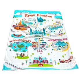 Hallmark 763795796618 Walt Disney World 50th Anniversary Magic Kingdom Map Throw Blanket 2022