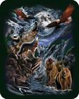 Handmade 79 X 96 Queen Size Seven Wolves Mink Blanket 799928155441