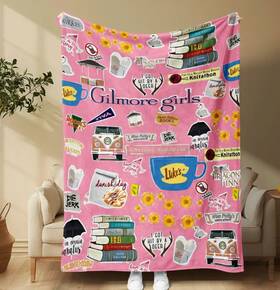 Handmade 804060832454 Pink Gilmore Girls Fleece Throw Blanket 60 Inch X 80 Cozy Knitted Christmas Gift