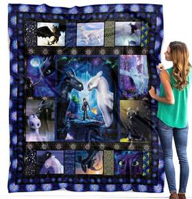 Handmade 804060833253 Retro How To Train Your Dragon Cute Toothless Hiccup Night Fury Fleece Blanket