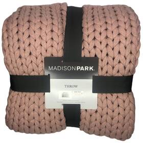 Mp50-6137 Handmade Madison Park Chunky Double Knit Throw Blanket Blush Pink 50 X 60 In
