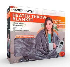 Heatbkt-pd12 Handy Heater 1011835141 50in X 60in Heated Blanket In Gray New