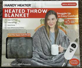 Handy Heater 735541126253 Electric Heated Blanket Throw 50ftftx60ftsize Faux Fur Heating 5 Heat Sett