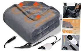 Ub68 Hangzhou Yameng Technology 12v Heated Car Blanket Flannel Gentle Soft With 3 Time 9 Heating Settings