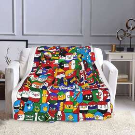 Hapkoke 696582451608 Hanayo Countryball Polandball World Map Flannel Fleece Throw Blanket Soft Coz