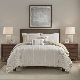 Hh12-1691 Harbor House 100% Cotton Duvet Queen 90 In X Anslee Pom Taupe