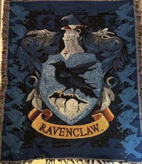1hpt051000005ret Harry Potter Inch Ravenclaw Crest Woven Tapestry Throw Blanket 48 X 56 Afghan