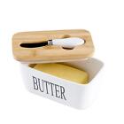 Hasense Porcelain Butter Dish With Bamboo Lid Covered
