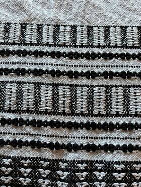 Haven & Key 041220598311 And 100% Cotton Woven Throw Blanket Or Rug 76x44 Black/light Blue
