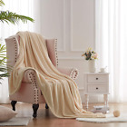 Hboemde Fleece Blanket King Size Beige Warm Lightweight Flannel Blankets For Cou
