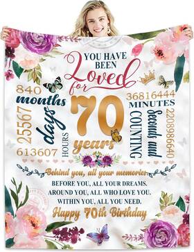 Hcoviv 744110824667 70th Birthday Gifts Women Blanket 50 60 Happy Gift Ideas Bi