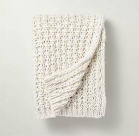 88503197 Hearth & Hand With Magnolia Chunky Knit Throw Blanket Cream - And Brand New