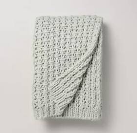 88503618 Hearth & Hand With Magnolia Chunky Knit Throw Blanket Light Green - And Brand New
