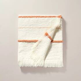91127881 Hearth & Hand With Magnolia Striped Woven Throw Blanket Sour Cream/blush - And