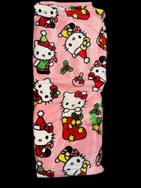 Hello Kitty 190604916996 Mistletoe Pink Christmas Holiday Silk Touch Throw Blanket 50 Inch X70