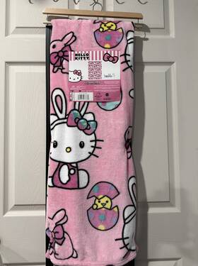 Hello Kitty 190604973661 Easter Silk Touch Throw Blanket 50 X 70 Inch Bunny And Eggs