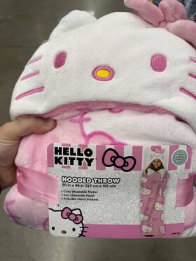A2411l Hello Kitty Hooded Throw Wearable Blanket One Size 50x40 Character Pink Sanrio