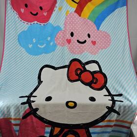 Hello Kitty By Sanrio 190604933405 Twin Super Soft Blanket 60 Inch X90 Pastel Blue Throw Clouds And Bows