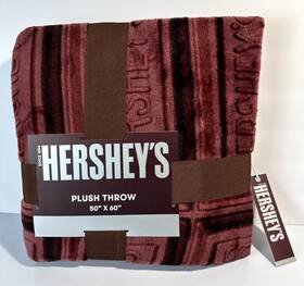 6794-12-24 Hershey S Official Licensed Product Chocolate Bar Plush Throw Blanket 50x60 Brown New