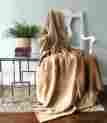 Hh1025 Adley And Company Brown Cotton Palm Leaf Throw Blanket Lightweight Blend Summer