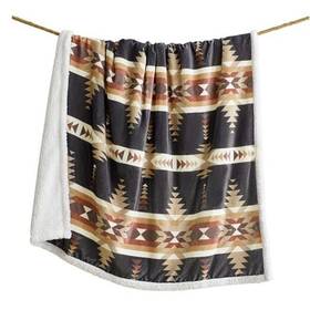 Cf1839th-os-bk Hiend Accents Indigo Hill By Sherpa Throw Blanket Tribal Navajo Yosemite Aztec