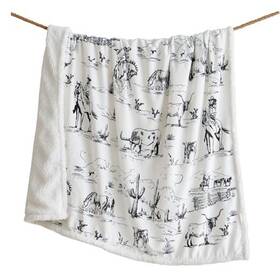 Cf2138th-os-bk Hiend Accents Indigo Hill By Ranch Life Sherpa Throw Black And White