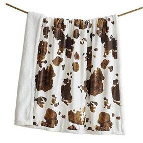 Cf3067th-os-br Hiend Accents Indigo Hill By Elsa Sherpa Cow Print Brown
