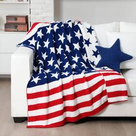 Sic-hillsuren-0130 Hillsuren 4th Of July Patriotic Throw Blanket And Pillow Set Include 50 X 60 Stars Stri