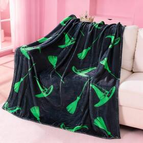 Sic-hillsuren-0598 Hillsuren Black Witch Hat Throw Blanket 50x60 Inch Fun Theme Halloween Christmas Gift