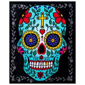 Hipfree 710822254474 Sugar Skull Blanket - Day Of The Dead 50 Inch X 60 Soft Throw