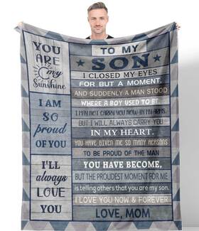 Blanket003 Hocgiwd Gifts For Son Blanket 50 Inch X 40 From Mom Dad Sons Birthday Gift B