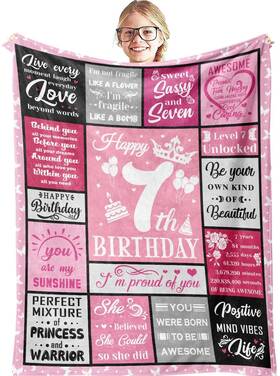 Blanket005 Hocgiwd Gifts For 7 Year Old Girls Girl Birthday 7th Gift